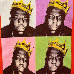 Biggie Smalls The Notorious B.I.G. King Hoodie Hooded Sweatshirt Orange Medium‎